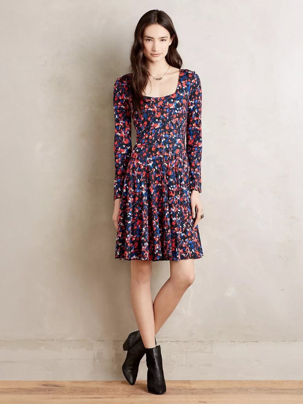 Anthropologie HD in Paris Saraid Dress in Red Motif - sz S
